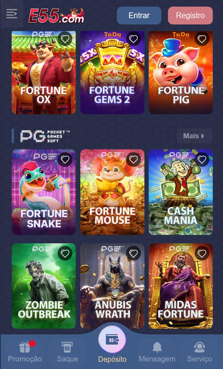Variedade de Jogos Online Oferecidos